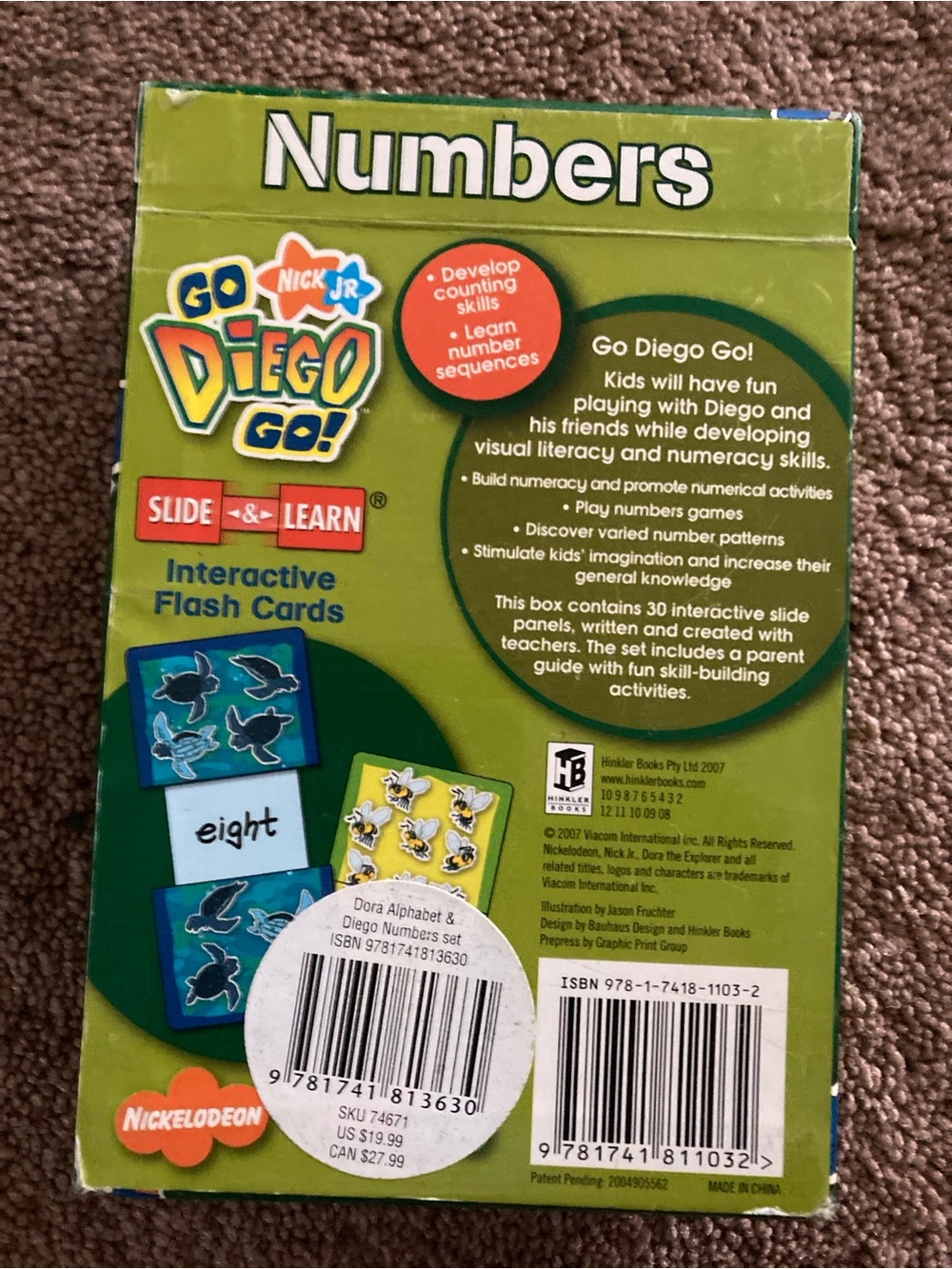 Numbers Slide & Learn Interactive Flash Cards - Green - Picture 2 of 2